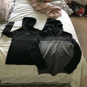Boys UA size Medium Cold gear,Large UA sweatshirt